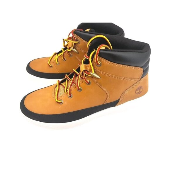 Timberland Mens Wheat Leather Seneca Bay Lace Up Mid Top Sneakers Sz 10 New - Picture 4 of 12